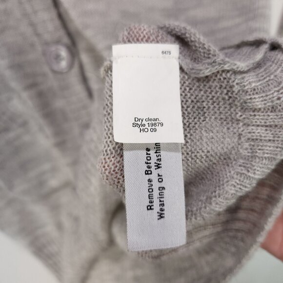 J Crew Fine Alpaca Merino Wool Cardigan Sweater Small Gray Button Up Pockets - Picture 7 of 10